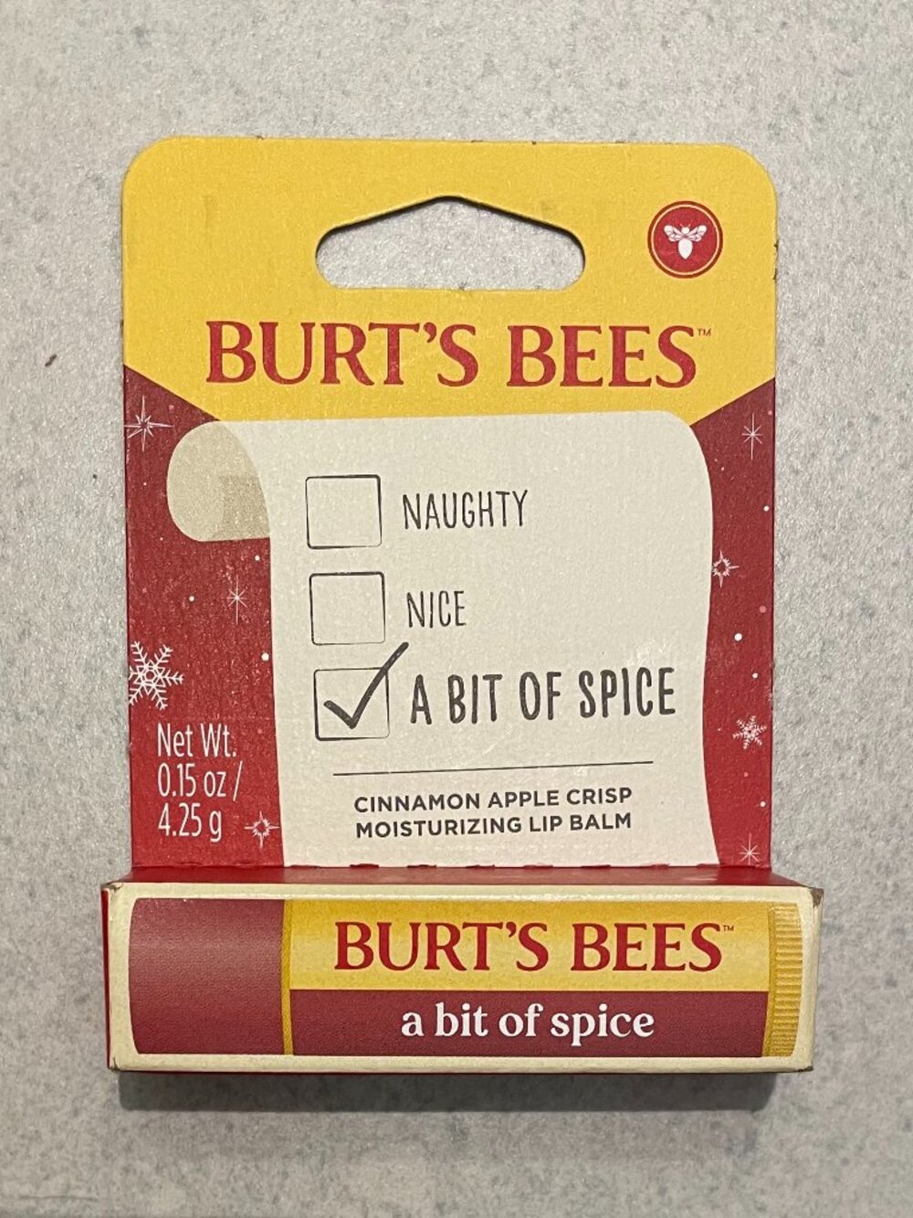 Burt's Bees a Bit of Spice Cinnamon Apple Crisp Moisturizing Lip Balm